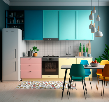Food icons pattern modern flooring - TenStickers