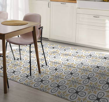 Retro tiles kitchen vinyl rug - TenStickers