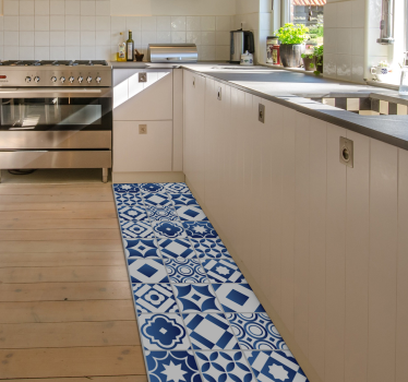 elegant tile  vinyl kitchen rug - TenStickers