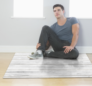 White wood style vinyl carpet - TenStickers
