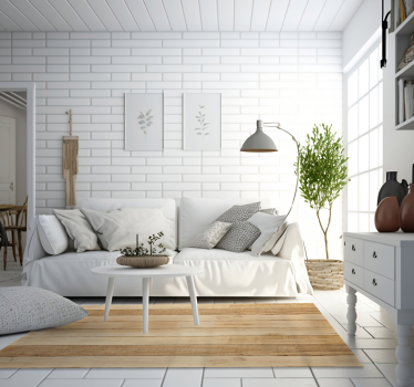 Light color wood planks wood effect vinyl flooring - TenStickers