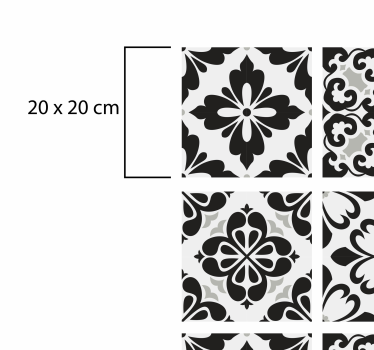 black and white hydraulic kitchen mat - TenStickers