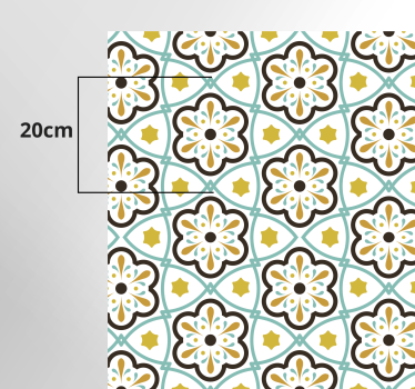 Floral inspired pattern tile carpet - TenStickers