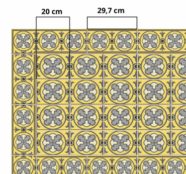 Yellow tone classic tile design kitchen vinyl rug - TenStickers