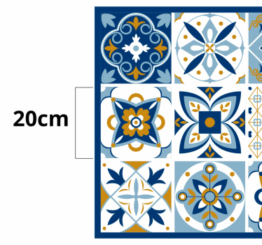 Blue Square tiles  kitchen mat - TenStickers