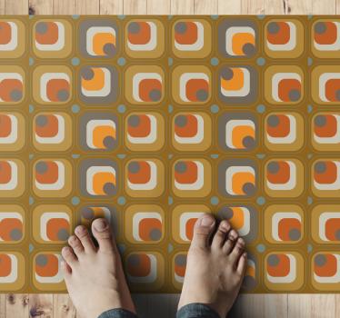 70's retro squares pattern geometric carpets - TenStickers