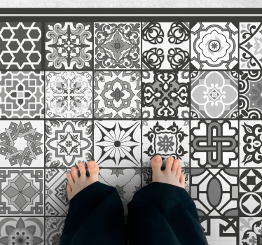 Dark grey rustic mosaic pattern tile mat - TenStickers