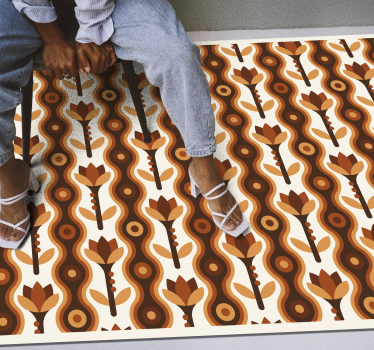 70s pop boogie flowers retro rug - TenStickers