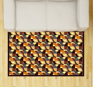 70s pop geometric shapes retro rug - TenStickers