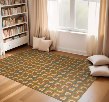70's retro squares pattern geometric carpets - TenStickers