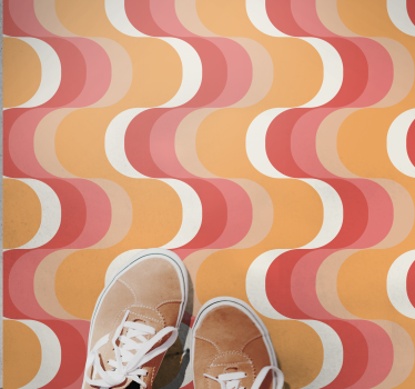 70's vintage waves geometric carpets - TenStickers