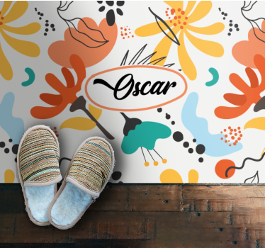 Abstract art with bright colors flower rug - TenStickers