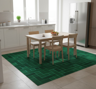 Abstract bright green mosaic kitchen vinyl mat - TenStickers
