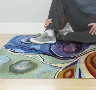 Colorful swirls marble rug - TenStickers