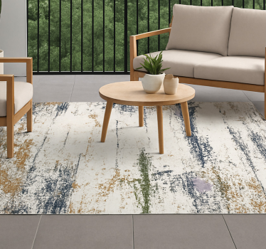 Abstract distressed design outdoor rug - TenStickers