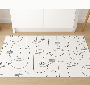 Abstract face design kitchen vinyl mat - TenStickers