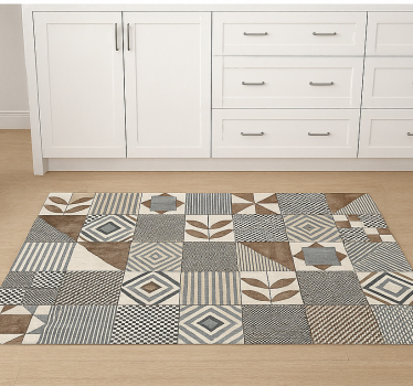 Abstract geometric nature kitchen vinyl mat - TenStickers
