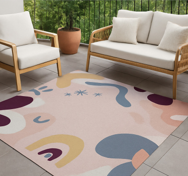 Abstract modern fabric outdoor rug - TenStickers