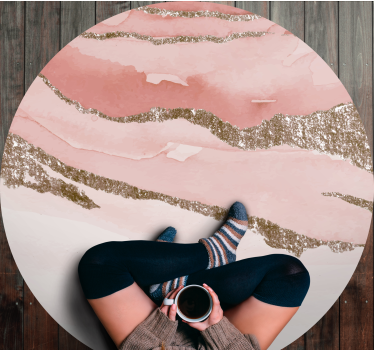 Abstract Textured Circular Design pink rug - TenStickers