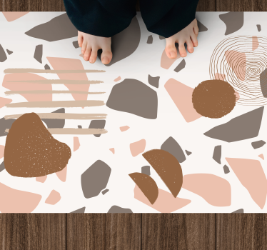 Abstract terrazzo shapes texture rug - TenStickers