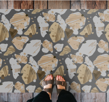 Abstract stone pattern wood effect rug - TenStickers