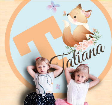 Adorable Fox Illustration custom floor mat - TenStickers
