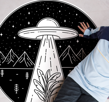 Alien Abduction Scene game rug - TenStickers