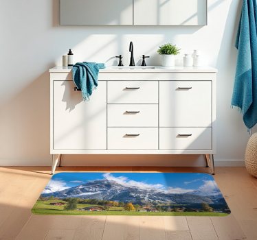 Alps view bathroom mat - TenStickers