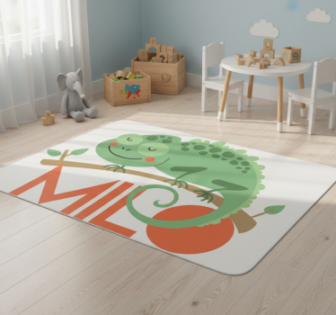 Chameleon with name animal mat - TenStickers