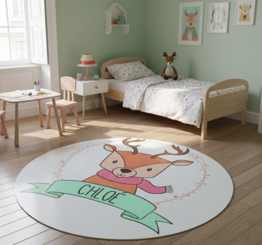 Baby deer personalized animal mat - TenStickers