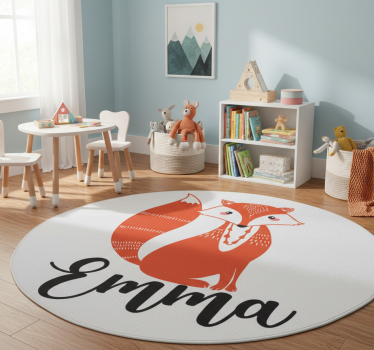 Animal mat nordic fox with name - TenStickers
