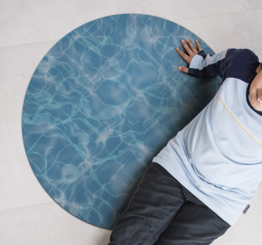 Aquatic Surface Illusion marble rug - TenStickers