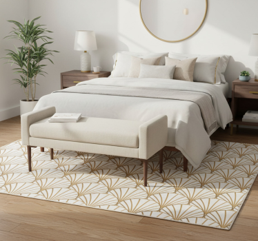 Art deco white and gold bedroom carpet - TenStickers