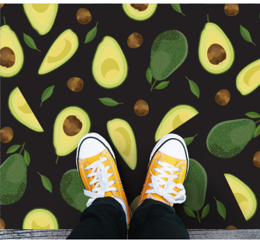Avocado Motif kitchen mat - TenStickers