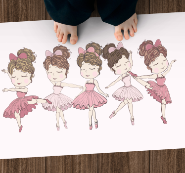 Ballet Dancers Showcase kids rug - TenStickers