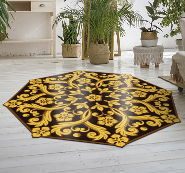 Baroque Foliage Symmetry bedroom carpet - TenStickers