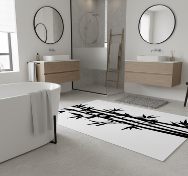 Bathroom mat bamboo shower screen decal - TenStickers