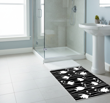Fishes and bubbles bathroom mat - TenStickers
