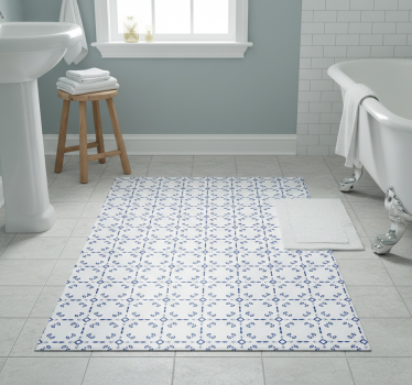 Bathroom mat classic bathroom wallpaper design - TenStickers