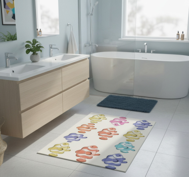 Bathroom mat clown fish shower screen decals - TenStickers