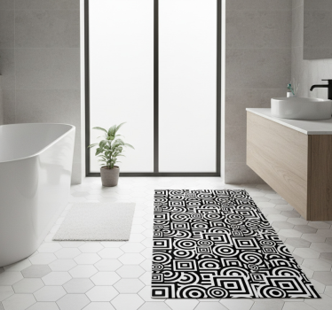 Bathroom mat concentric shape decorative vinyl - TenStickers