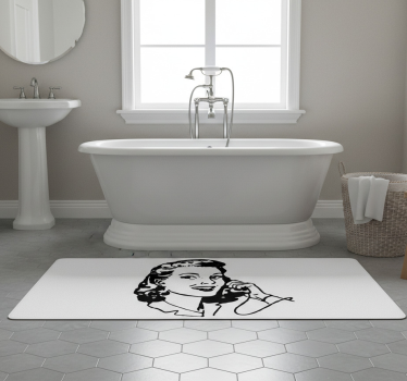 40's style woman bathroom mat - TenStickers