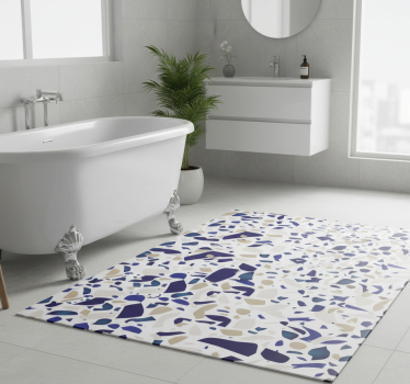 Bathroom mat imitation marble floor sticker - TenStickers
