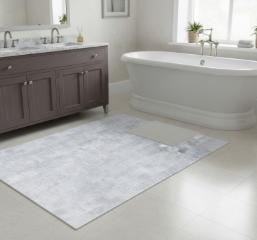 Bathroom mat in aged gray brick pattern - TenStickers
