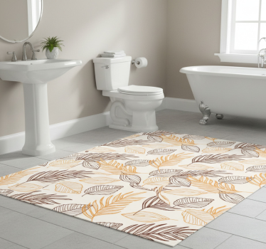 Bathroom mat in golden cereal wallpaper design - TenStickers