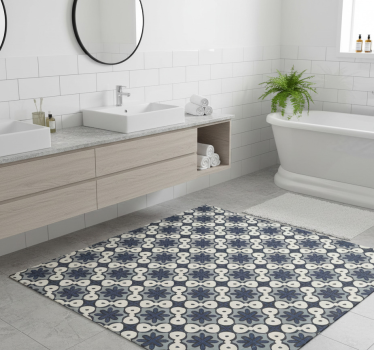 Bathroom mat in hydraulic blue gracia style - TenStickers