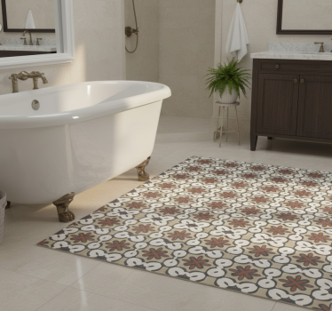 Bathroom mat in hydraulic brown gracia style - TenStickers