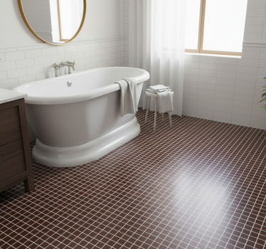 Bathroom mat in mini chocolate brown mosaics - TenStickers
