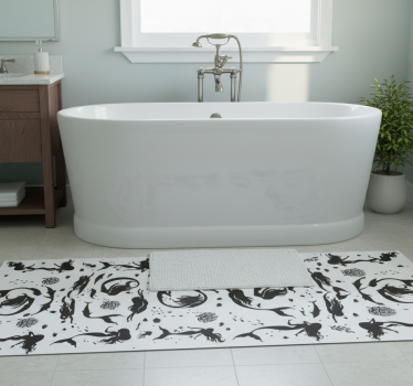 Bathroom mat mermaid shower vinyl - TenStickers