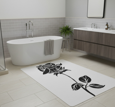 Bathroom mat rose for shower screen - TenStickers